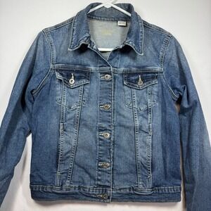 Denizen from Levi's Women's Denim Jacket Button Front Collared Classic Jean Sz M